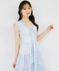 リボン付きメニーフリルティアードワンピース tocco closet(トッコクローゼット)