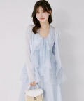 チュールボレロ×シアーラッフルフリルワンピースセット tocco closet(トッコクローゼット)　※オフィシャルサイト限定