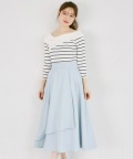 ウエストビジューボタン付きミモレ丈ラップスカート tocco closet(トッコクローゼット)
