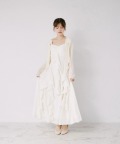 チュールボレロ×肩リボンラッフルワンピースセット  8月31日(月)オフィシャルサイト限定再販☆tocco closet(トッコクローゼット)　※少量の在庫確保による再販売の為、交換は出来かねる場合がございます。予めご了承ください。