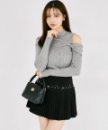 ビジュー＆リボン付きインナーパンツ仕様プリーツミニスカート tocco closet(トッコクローゼット)  ※オフィシャルサイト＆新宿ルミネエスト店限定