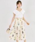 ボタニカルフラワープリントフレアスカート tocco closet(トッコクローゼット)