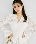 カップ付き裏起毛シースルー風レースプルオーバー tocco closet(トッコクローゼット)※オフィシャルサイト限定