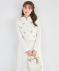 ビジュー付きスパンコールツイードジャケット×ワンピースセットアップ オフィシャルサイト限定アイボリー再販☆ tocco closet(トッコクローゼット)※少量の在庫確保による再販売の為、交換は出来かねる場合がございます。予めご了承ください。