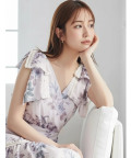 ５秒で仕上がる夏の主役服♪肩リボン付きハシゴレースティアード切り替えカシュクールワンピース tocco closet(トッコクローゼット)《FlowerCollection》《SummerVacationStyle》※森香澄さんはピンク着用/#33 ピンク
