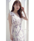 ５秒で仕上がる夏の主役服♪肩リボン付きハシゴレースティアード切り替えカシュクールワンピース tocco closet(トッコクローゼット)《FlowerCollection》《SummerVacationStyle》※森香澄さんはピンク着用/#52 ラベンダー