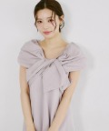 ひんやり接触冷感♪オフショル風リボンデザインワンピース tocco closet(トッコクローゼット)
