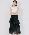 アシメプリーツドットプリントシアースカート tocco closet(トッコクローゼット)※オフィシャルサイト限定