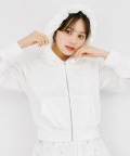 ＵＶカット＆接触冷感♪パールチャーム付きフードフリルジップパーカー tocco closet(トッコクローゼット)《UVCollection》