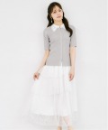チュールレースティアードスカート tocco closet(トッコクローゼット) ＊スペシャルプライス品につき返品/キャンセル/配送日指定不可/ラッピング不可/少量在庫のセールの為交換は出来かねる場合がございます。