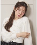 9/26販売予定！入荷連絡受付中☆リボンパール付きシャギーニットカーディガン tocco closet(トッコクローゼット)《ShaggyFurCollection》