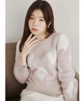9/26販売予定！入荷連絡受付中☆アーガイル柄シャギーニットプルオーバー tocco closet(トッコクローゼット)《ShaggyFurCollection》