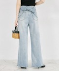 ２ＷＡＹリボン付きホットフィックスビジューデニムパンツ tocco closet(トッコクローゼット)※オフィシャルサイト限定