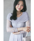 9/12販売予定！入荷連絡受付中☆ラメチュールケープドッキングレースワンピース《OccasionCollection》※上西星来さんはアイスグレー着用/#140 アイスグレー