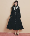 10/3販売予定！入荷連絡受付中☆ベルト付きレースラッフルフリルドットシャツワンピース《SweetLittleWitch》※野口衣織さんはブラック着用