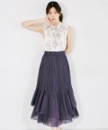 歩くたびに美しく揺れるランダムティアードプリーツスカート tocco closet(トッコクローゼット)