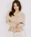 フラワーモチーフ付きケープ×ペプラムニットプルオーバーＳＥＴ tocco closet(トッコクローゼット)