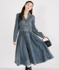 フロントジップデザインデニムシャツワンピース tocco closet(トッコクローゼット) ※オフィシャルサイト限定