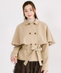 ウエストリボン付きショートケープトレンチコート tocco closet(トッコクローゼット)※オフィシャルサイト限定