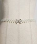 クリアビジュー付きパールゴムベルト tocco closet(トッコクローゼット)※セレクトアイテム