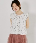 ドット柄フリルツイードベスト 8月25日(火)再販決定☆ tocco closet(トッコクローゼット)※セレクトアイテム