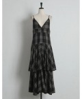 チェック柄ティアードフリルキャミワンピース tocco closet(トッコクローゼット)　※オフィシャルサイト限定 ※セレクトアイテム