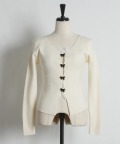リボン釦レース装飾リブニットプルオーバー tocco closet(トッコクローゼット)※オフィシャルサイト限定 ※セレクトアイテム