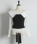 リボン付きオフショルドッキングプルオーバー  tocco closet(トッコクローゼット)　※オフィシャルサイト限定 ※セレクトアイテム