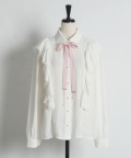 ２ＷＡＹボウタイリボン付きレース装飾ラッフルフリルブラウス tocco closet(トッコクローゼット)　※オフィシャルサイト限定 ※セレクトアイテム