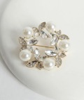 パール×クリアビジューパピヨンモチーフブローチ tocco closet(トッコクローゼット)※セレクトアイテム