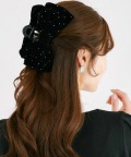 ストーン付きリボンベロアヘアクリップ tocco closet(トッコクローゼット)※セレクトアイテム