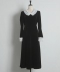 ウエストリボン付きバイカラーレースベロアワンピース tocco closet(トッコクローゼット)※オフィシャルサイト限定 ※セレクトアイテム