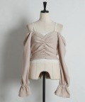 レース付きオフショルベロアトップス tocco closet(トッコクローゼット)※オフィシャルサイト限定 ※セレクトアイテム