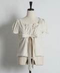 リボン付きギャザーカットプルオーバー  tocco closet(トッコクローゼット)　※オフィシャルサイト限定 ※セレクトアイテム