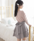 ２ＷＡＹリボン＆インナーパンツ付きティアードミニスカート　Suyunn(スユン)　※花坂環さんはグレー着用※オンラインショップ限定
