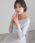 レディ感とセクシーさを併せ持つ袖口パール付きアシメリブニットプルオーバー【renome　レノーム】tocco closet ※カーキ、マスタードの入荷はありません《春めくColor》≪Work Style≫