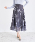 バックレースアップフラワープリントシアーフレアスカート【reches】 tocco closet 《tocco closet luxe》＊スペシャルプライス品につき返品/キャンセル/配送日指定不可/ラッピング不可/少量在庫のセールの為交換は出来かねる場合がございます。