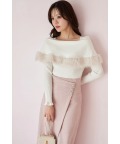 ビジュー付きハイウエストラップタイトスエードスカート   10月8日(木)再販決定☆ 《tocco closet luxe》※グレイッシュブラウンの入荷はありません。※少量の在庫確保による再販売の為、交換は出来かねる場合がございます。
