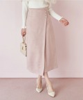 ビジュー付きハイウエストラップタイトスエードスカート  8月23日(日)再販決定☆《tocco closet luxe》※グレイッシュブラウンの入荷はありません。※少量の在庫確保による再販売の為、交換は出来かねる場合がございます。