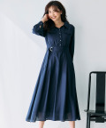 ベルト付きスキッパーシアーシャツワンピース tocco closet(トッコクローゼット)　 《tocco closet luxe》※有村実樹さんはネイビー着用