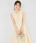 フロントクロスコットンライクフレアワンピース   5月31日(日)レモン再販決定☆ 《tocco closet luxe》※有村実樹さんはアクアブルー着用 ※少量の在庫確保による再販売の為、交換は出来かねる場合がございます。予めご了承ください。