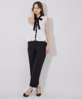 7/12販売予定！入荷連絡受付中☆ホットフィックスビジューテーパードパンツ《tocco closet luxe》《BlackCollection》