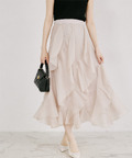 ラッフルフリル切り替えひらりんシアースカート 7月21日(火)オフィシャルサイト限定再販☆ 《tocco closet luxe》《Blooming in Blue》※柏木由紀さんはオフホワイト着用※少量の在庫確保による再販売の為、交換は出来かねる場合がございます。予めご了承ください。