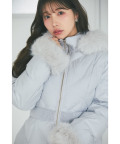 9月中旬販売予定！入荷連絡受付中☆２ＷＡＹファー＆リボン付きミドル丈ファイバーダウンコート《tocco closet luxe》※えみ姉さんはアイスグレー着用
