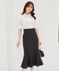 【Ｓ・Ｍサイズ展開】後ろリボン付きマーメイドスカート 5月9日(土)新色ベージュ＆ブラック再販決定☆  tocco closet(トッコクローゼット) ※ブラウン、グレージュの入荷はありません