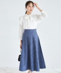 クラシカルアートプリントエンボス加工フレアスカート【axena アジーナ】 tocco closet(トッコクローゼット)　＊スペシャルプライス品につき返品/キャンセル/配送日指定不可/ラッピング不可/少量在庫のセールの為交換は出来かねる場合がございます。