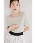 ビジューリボンブローチ付きオフショルリブニットプルオーバー8月2日(土)オフィシャルサイト限定ブラック、ピンク、ミント再販☆【dulcin デュルシン】※少量の在庫確保による再販売の為、交換は出来かねる場合がございます。予めご了承ください。