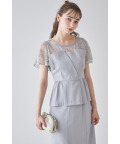 レース切り替えペプラムトップス×タイトスカートセットアップ【ealows イロース】 tocco closet(トッコクローゼット) ＊スペシャルプライス品につき返品/キャンセル/配送日指定不可/ラッピング不可/少量在庫のセールの為交換は出来かねる場合がございます。