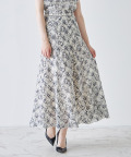 オーガンジーチェック／フラワープリントアソートフレアスカート【fadisey ファディシー】 tocco closet(トッコクローゼット)　＊スペシャルプライス品につき返品/キャンセル/配送日指定不可/ラッピング不可/少量在庫のセールの為交換は出来かねる場合がございます。