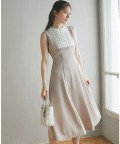 ヨークレース切替バックレースアップ配色ワンピース【felise フェリーズ】 tocco closet(トッコクローゼット)　